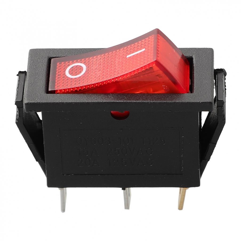 Interruptor basculante com trava ON/OFF com luz indicadora vermelho amarelo azul verde