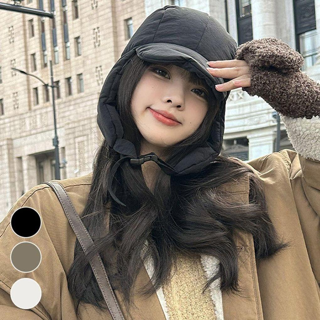 Winter warm functional padded cap with earflaps