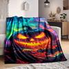 1 Stück Kürbis Halloween Decke, Leichte Flanell Überwurfdecke für Sofa, Bett, Reisen, Camping, Wohnzimmer, Büro, Couch, Stuhl und Bett