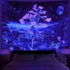 Trippy Planet Tapestry Uv Reactive Waterfall Landscape Room Decor Aesthetic Psychedelic Wall Hanging Mushroom Gothic Home Decor