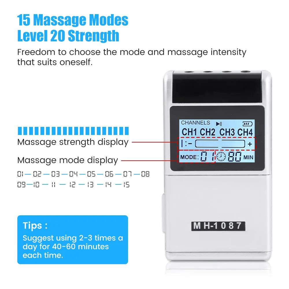 Durable And Safe 15 Modes 4 Output Channel Pms Eletric Professional Muscle Stimulation Physio Massager Tens Electrodes Machines Body Massager Pad