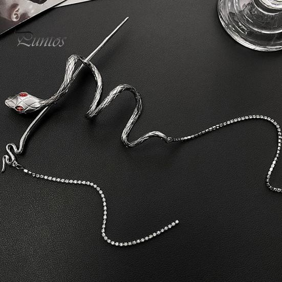 Hair Stick Fringe Design Snake Shape Ponytail Hairpin Glossy Finish Snake-shaped Hair Clip Photography Vacation Hair Accessory