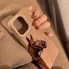 Business Brown Horse Pattern High-End Suede Phone Case for Iphone 17 Pro Max 16 15 14 Plus 13 12 11 XS Max XR X XS 17 Air Cover