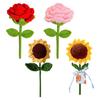 Large Crochet Flower Handmade Crochet Rose/Sunflower Bouquet Artificial Knitted Flower Birthday Anniversary Gift for Mother Wife Friend