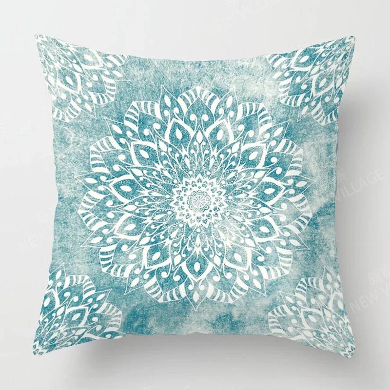 Boho Mandala Pattern Throw Pillow Cover With Short Plush Print For Living Room Sofa Decoration Cushion Cover Pillow Covers