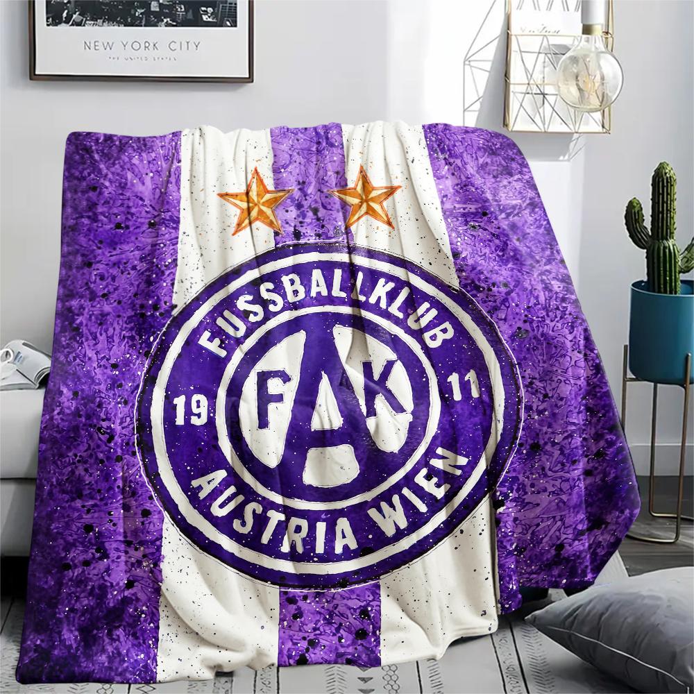 Oostenrijk Wenen FC Embleem, patroon Flanellen Deken, Hoge kwaliteit Comfortabel voor Alle Seizoenen, Woondecoratie, Warmte en Comfort, Perfect voor Cadeaus.