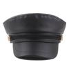 Youth Pu Leather Newsboy Flat Top Navy Hat Women's Autumn and Winter Fashion Versatile Flat Top Hat Men's Duck Tongue Beret