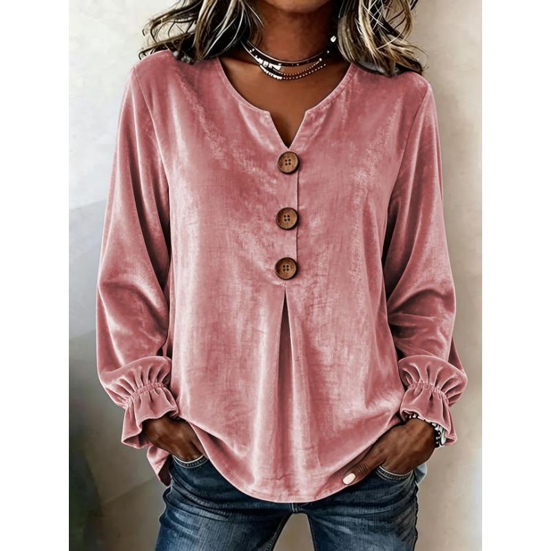 Women S Long Sleeve V Neck Pullover Casual Shirt