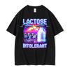 Lactose Intolerant Meme Graphic TShirt Retro Milk 90s Funny Humor T Shirts Unisex Women Casual Cotton Oversized T Shirt Streetwear