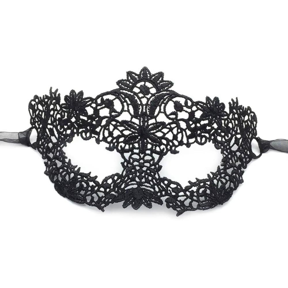 Elegant Half Face Masquerade Mask Black Hollow Venetian Mask Lace Eye Mask Carnival