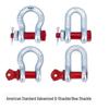 Galvanized D-Type Bow Shackle U-Bolt Rigging Chain Lock & Trailer Hook