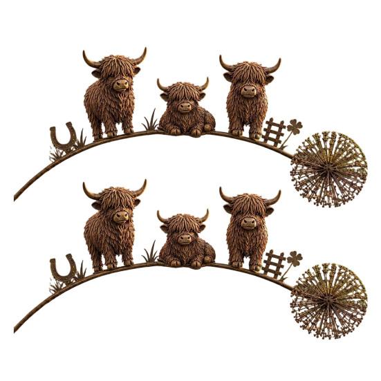 Memorial Garden Stake Animal Stake, Rustic Yard Art Decorations with Dandelion Accent, Metal Outdoor Decor Sculpture for Lawn Patio Flower Bed