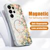 Coque à motif jardin fleuri pour Samsung Galaxy S26 Ultra S25 Edge S24 Plus S23 FE S22 A54 A55 A56 5G Magnétique Pour Magsafe Housse Mate
