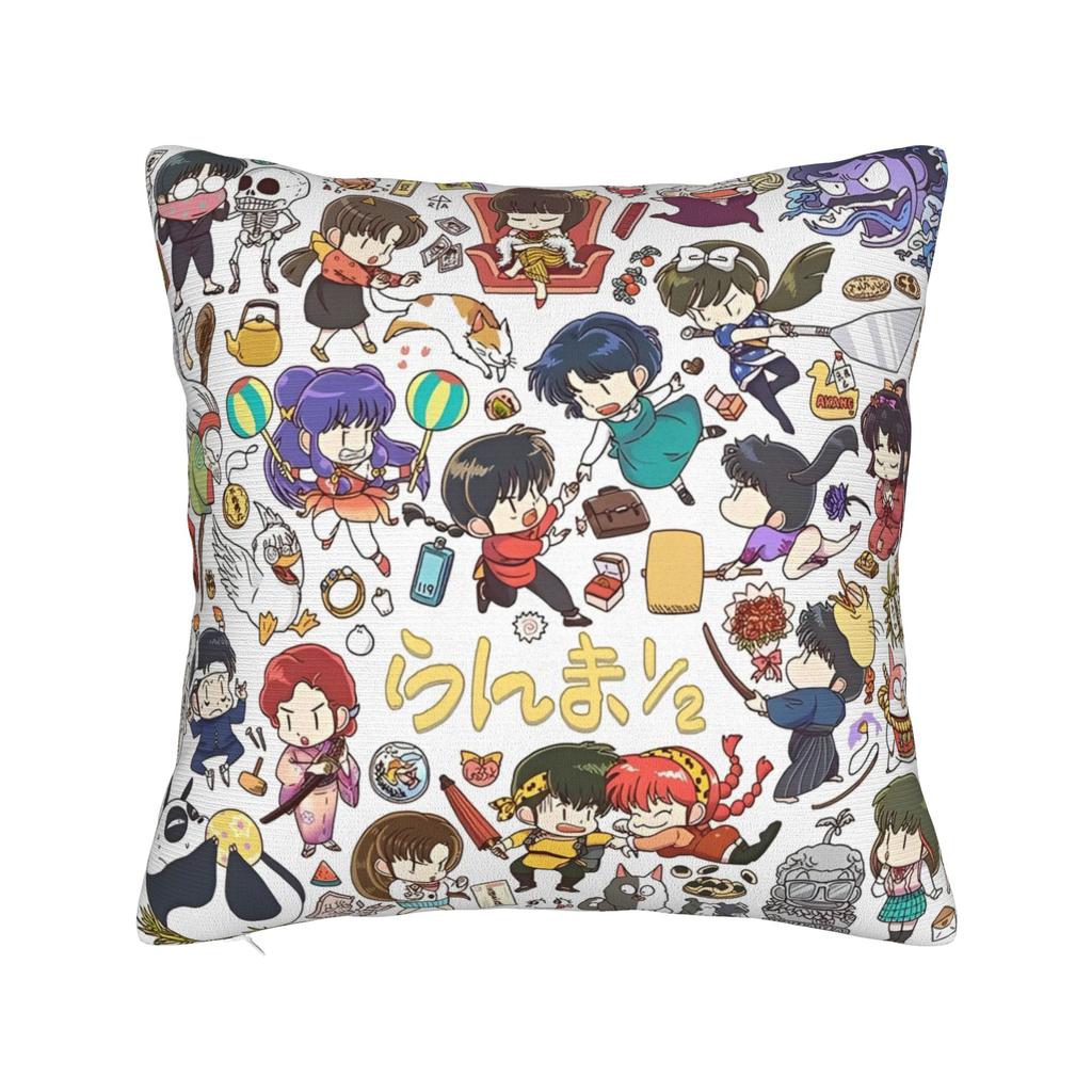 Ryoga Hibiki Inspired Pattern Square Pillow Covers Living Room PChan Ranma Anime Manga Cushion Cover Decor Pillow Cover