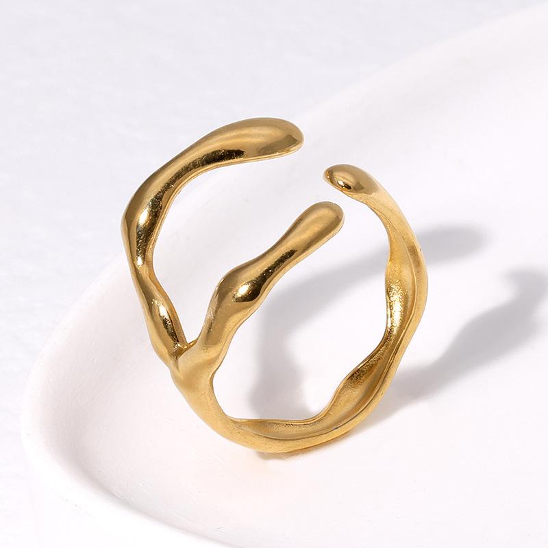 Vrouwen Franse Vintage Titanium Stalen Open Ring Niet Vervagende High-end Roestvrijstalen Ring Creatief Ontwerp Open Ringen