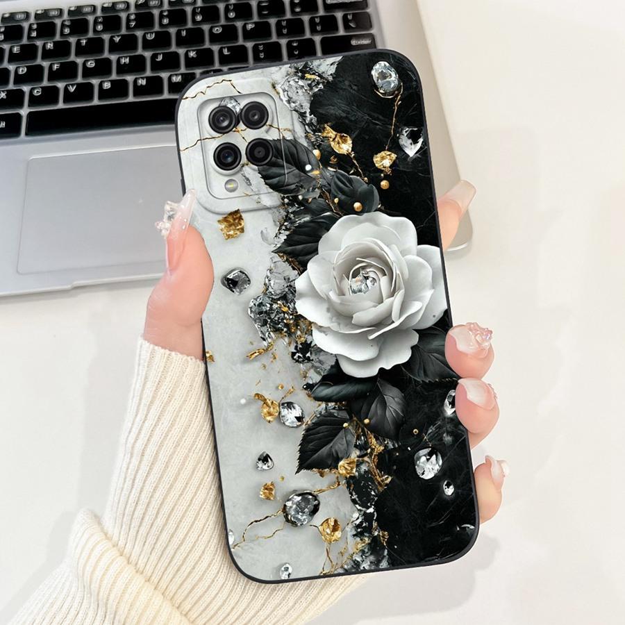 For Samsung A22 A225F 4G Phone Case Flower Painted Proective Cover for SamsungA22 A22s a 22 s 5G Soft Silicone Funda Capa