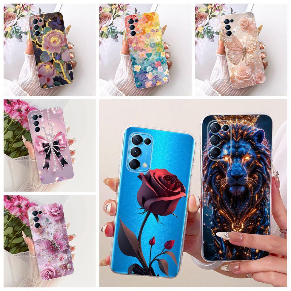 Clear For Oppo Reno5 Pro 5G Case CPH2201 Cute Cat Fashion Butterfly Funny Painted Casing For Oppo Reno 5 Pro 5G PDSM00 PDST00
