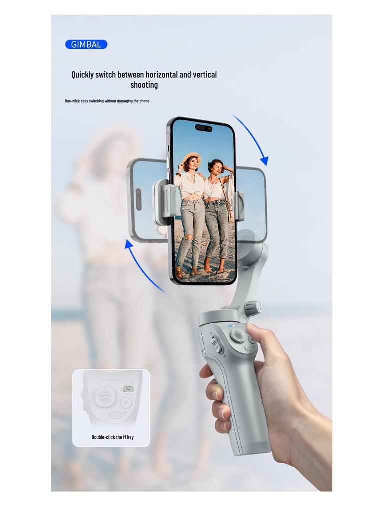 Three-Axis Smart Gimbal: Anti-Shake Stabilizer with Face Tracking for Mobile Live Streaming and Photography
