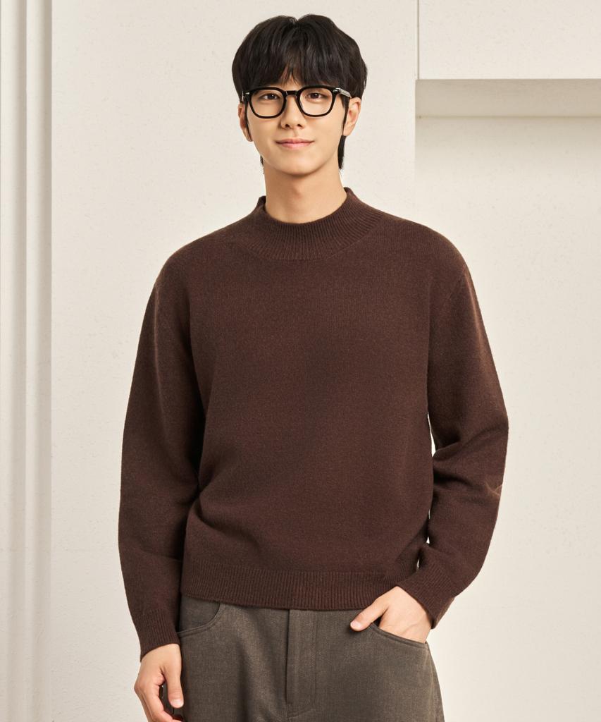 HYOJI Fw Soft Touch Mock Neck Crop Knit (4 Colors)