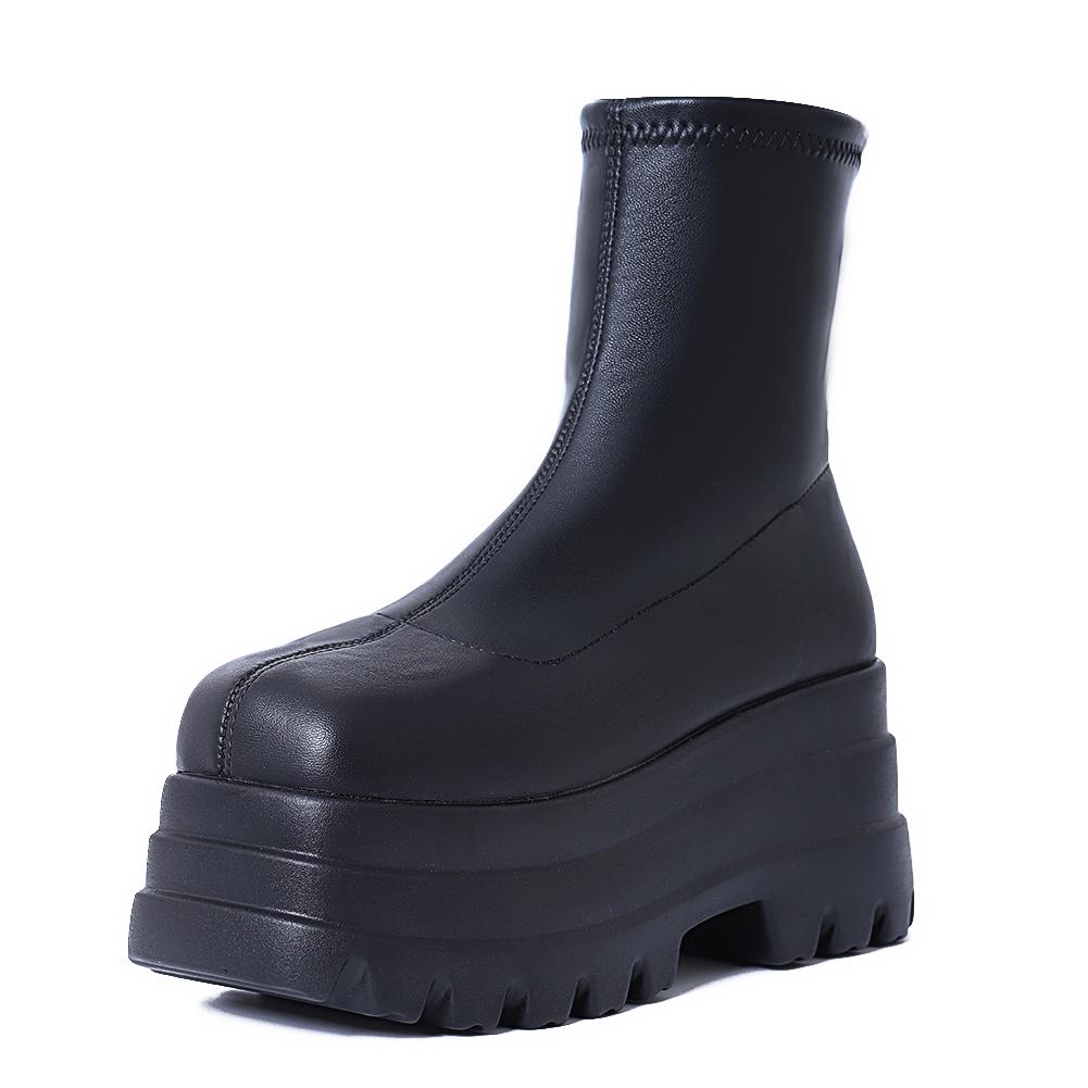 Fashion Platform Wedges Women Ankle Boots 2024 Autumn Winter Gothic Street Comfy Fashion Cool Woman Shoes Motorcycle Boots Big Size 43