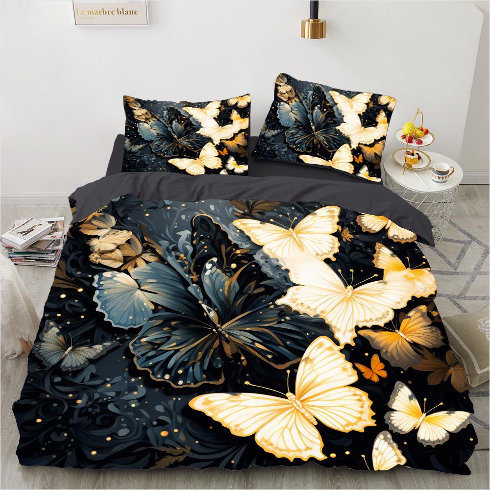 Luxury Flower Bedding Set Cartoon Comforter Sets Double Queen King Twin Full Size Duvet Cover Set Kids Girls White Bed Linen