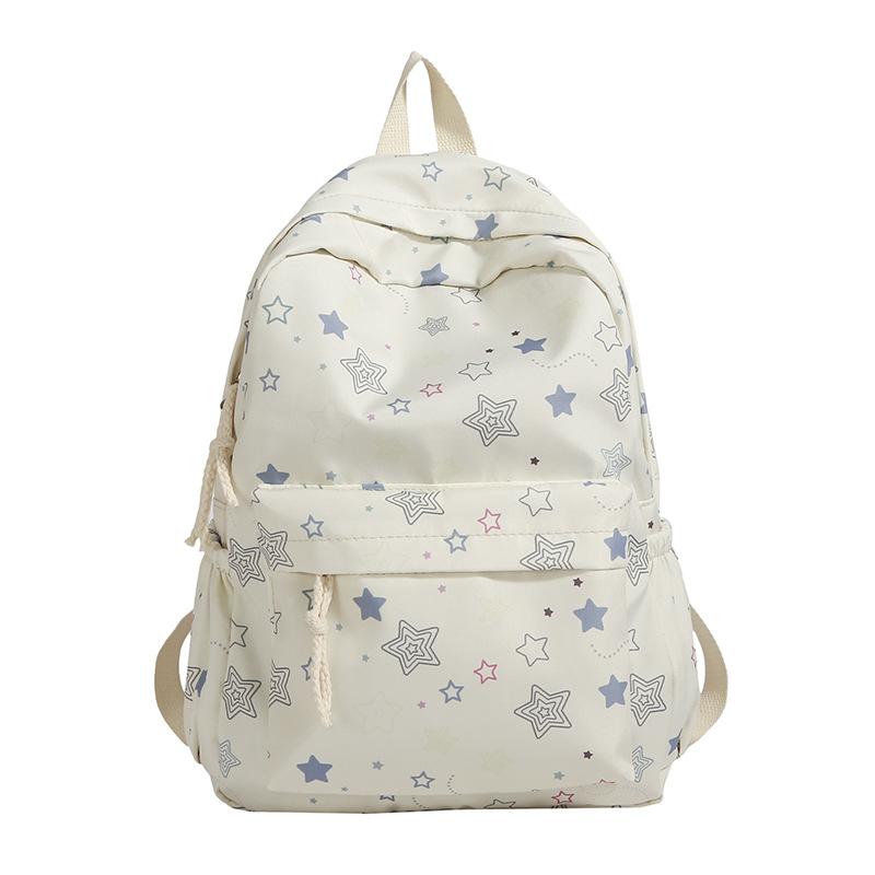 Schoolbag new small floral student backpack junior high school girls backpack star print floral backpack leisure bag