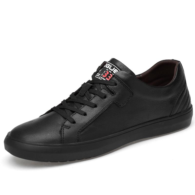 Fashion Luxury Brand Men Shoes Genuine Leather Men Sneakers Solid Color Casual Shoes Male Vulcanize Shoes Comfortable Mens Flats