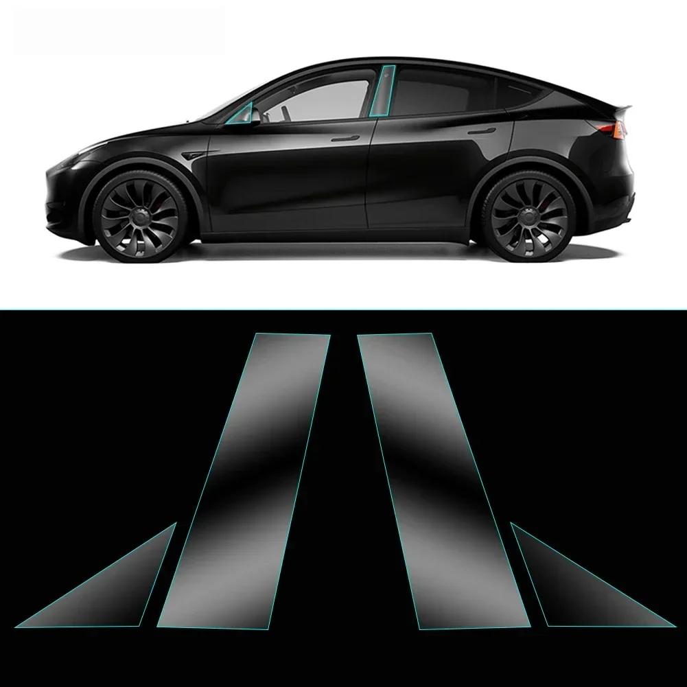 4 szt. Do Tesla Model 3 Folia ochronna samochodowa B-słupek Model Y Odporna na zarysowania Samochodowa TPU Folia na słupek A Akcesoria do modernizacji