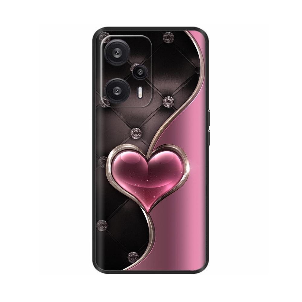 Para Xiaomi Poco F5 Pro Capa Flor Pintada Tampa Traseira Proteção Total Capa Macia para POCO F5 PocoF5 F5Pro Capas Carcaça de Telefone
