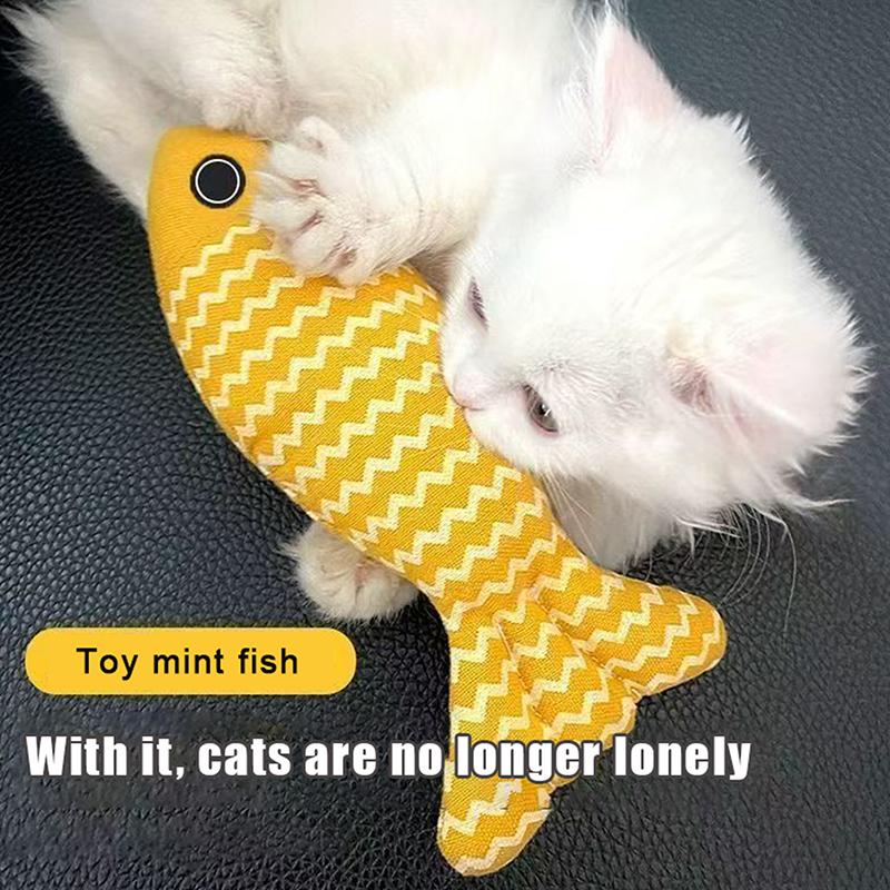 2Pcs Fish Shaped Catnip Cats Toy Plush Cat Companion For Kitten Teeth Grinding Pillow Chewing Toy Claws Thumb Bite Pet Gift