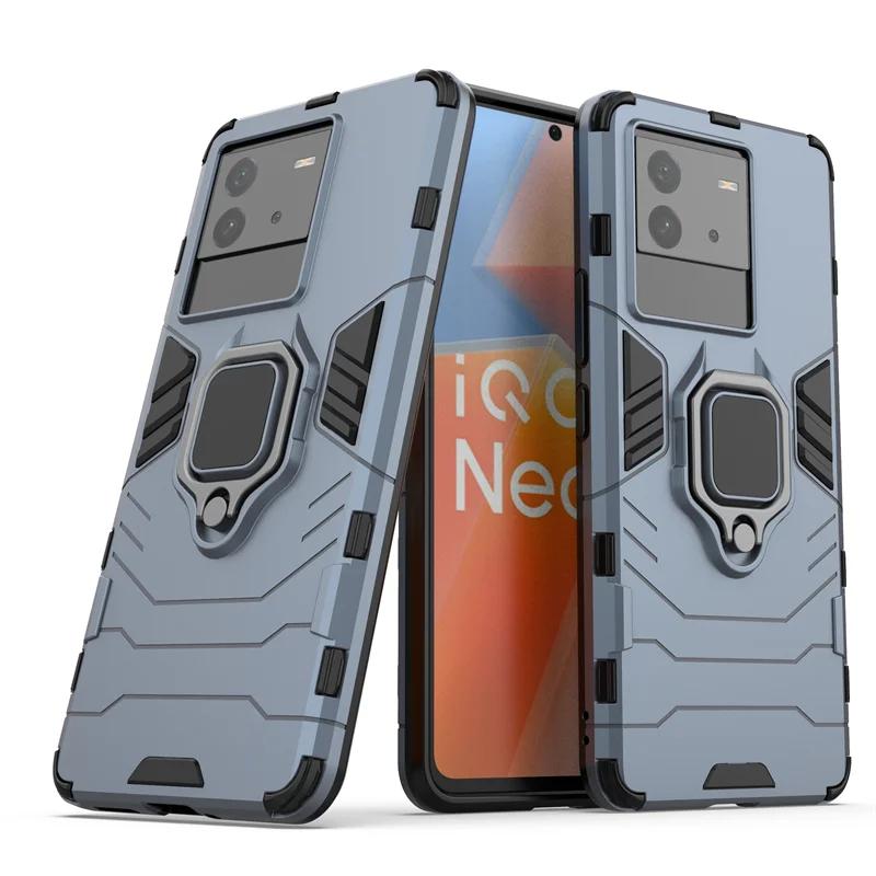 Für VIVO T1 T2 Pro 5g Rückseite Handyhülle Stoßfest Panzer Anti-Fall Metallringhalter Magnetisch Schutz Funda Coque Hüllen