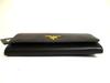 Authentic PRADA Saffiano Black Leather Bifold Long Flap Wallet #b001  Open Box