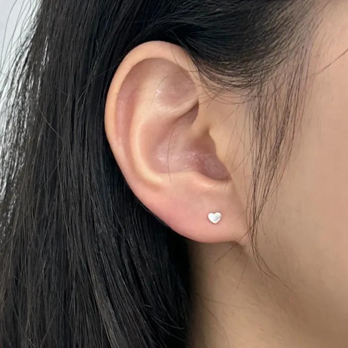 925 Flat miniheart piercing (single)