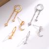 3Pcs Modern Star And Moon Earring Collection Uneven Plan Casual Fit Morning To Evening Accessories