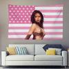 New RRihanna Pink Tapestry Pop Star Fans Cheering Background Cloth Party Room Decor Aesthetic Wall Hanging