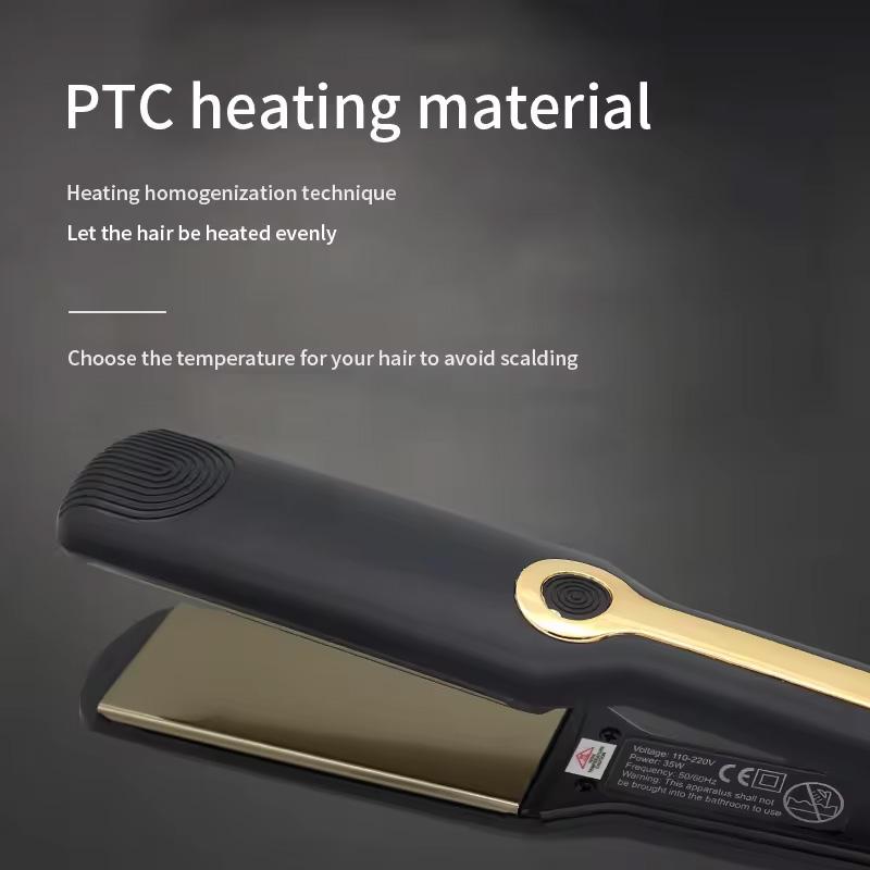Portable Salon Hair Straightener, Adjustable Hair Straightener, Two-in-one Ceramic Flat Iron Negative Ion Home Tool