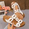 Mode Dames Slippers Grote Maat Romeinse Stijl Sandalen Open Teen Strand Slippers Zomer Buiten Instappers Sleehakken Schoenen voor Dames Slides Dames