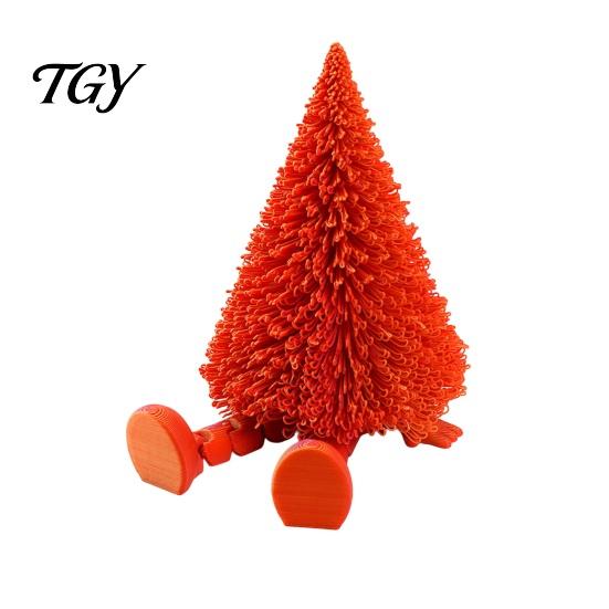 Fun Gift for Kids And Adults Christmas Tree Figure, Flexible Movable Joints 3D Printed Novelty Holiday Desk Accessories Ornament, Creative Festive
