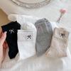 Sorami Point Mini Embroidered Ribbon Ankle Socks