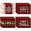 New Christmas Printed Placemats Cross-border Holiday Party Dining Table Thermal Insulation and Anti-pollution Dining Table Mats