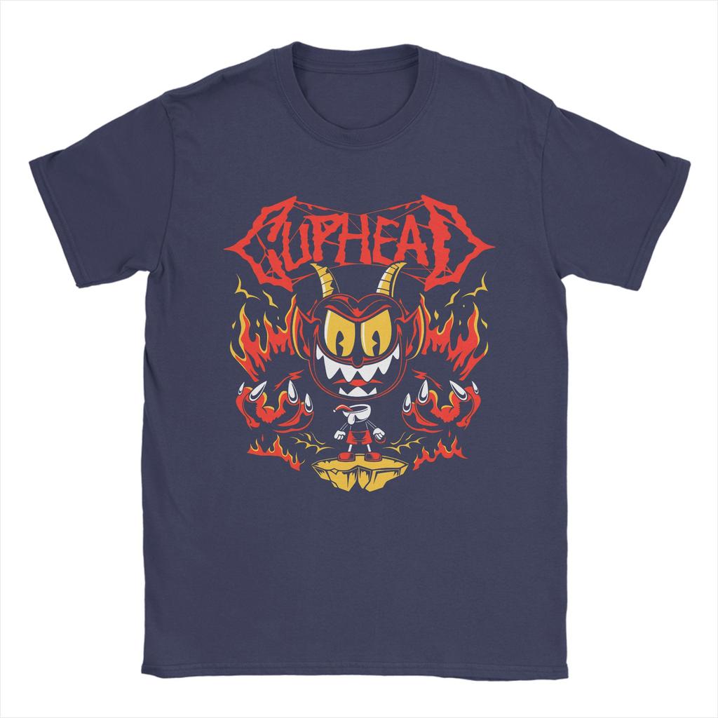 Men TShirts Cuphead Cartoon Leisure Cotton Tees Short Sleeve T Shirt Crew Neck Clothing Big Size