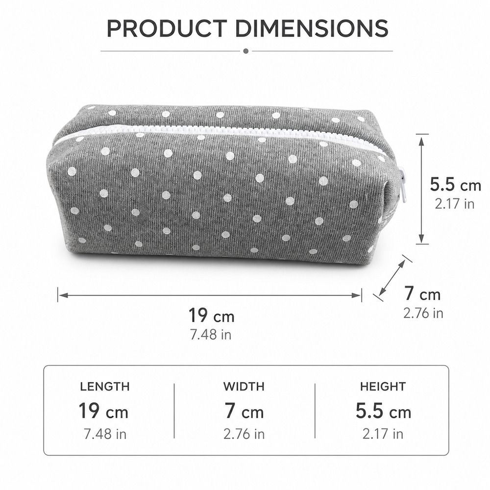Polka Dot Design Pencil Case Soft Touch Stationery Pouch Korean Pen Bag  Back To School