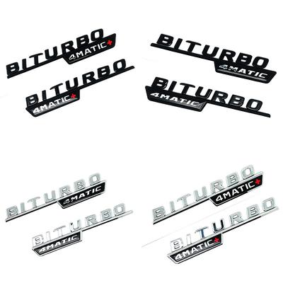 2 Stück Auto Buchstaben Kotflügel Zierplakette BITURBO 4MATIC Plus Emblem Aufkleber für Mercedes AMG C43 E43 GLE43 GLC43 W205 W213 Zubehör