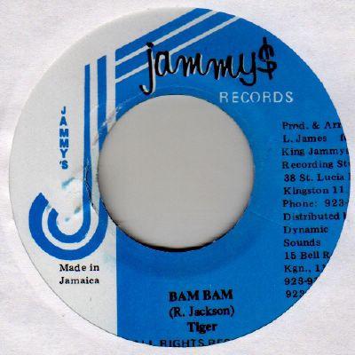 7inch Record TIGER - Bam Bam NONE Jammy's Records Jamaica Reggae, Ska & Dub Used