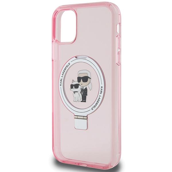 Etui Do iPhone 11 Karl Lagerfeld Ring Stand MagSafe Różowe