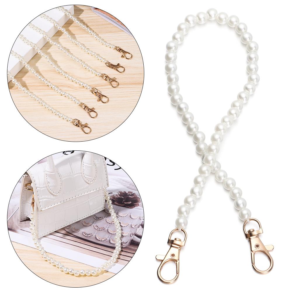 Pearl Belt Accessories Bags Handbag Handles Long Beaded Chain Pearl Strap DIY Purse Replacement