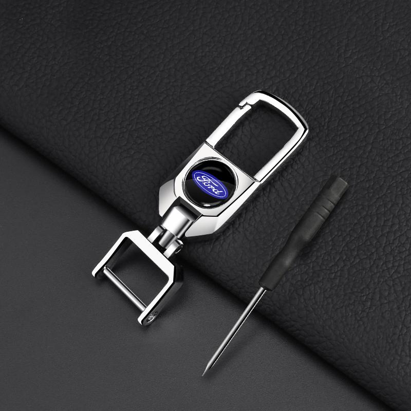 Leather Key Chain Car Keyring Pendant Keychain Decor Styling For Ford Raptor Fiesta Focus 2 3 4 Mondeo Ecosport Mustang Fusion