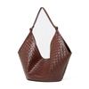 Leather Large-capacity Bag, Women's Foreign-style Cowhide Woven Pattern, Women's Class Commuter Bag