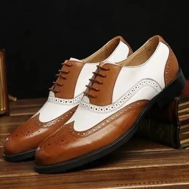 Fashion Man Casual Shoe Fashion 2024 New In Leather Shoes For Men Brogue Cheap Clearance Korean Style Low Price Classic Original Adults