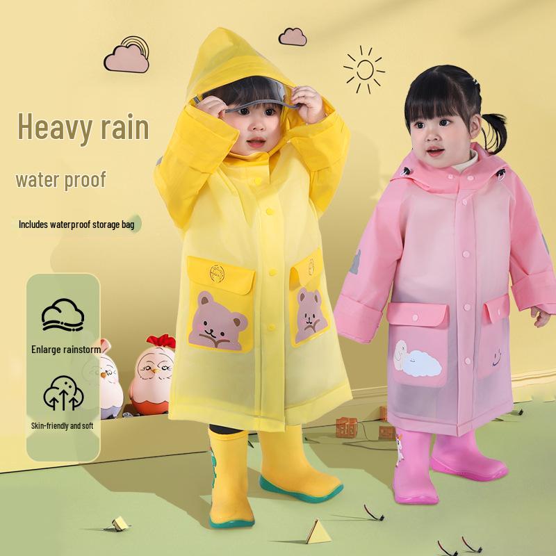 Full-Body Cartoon Rain Poncho for Boys & Girls - Perfect for Primary and Kindergarten Students